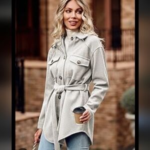 Chic Women's Gray Trench Coat